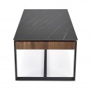 Стол журнальный HALMAR RAMONA черный мрамор/ореховый